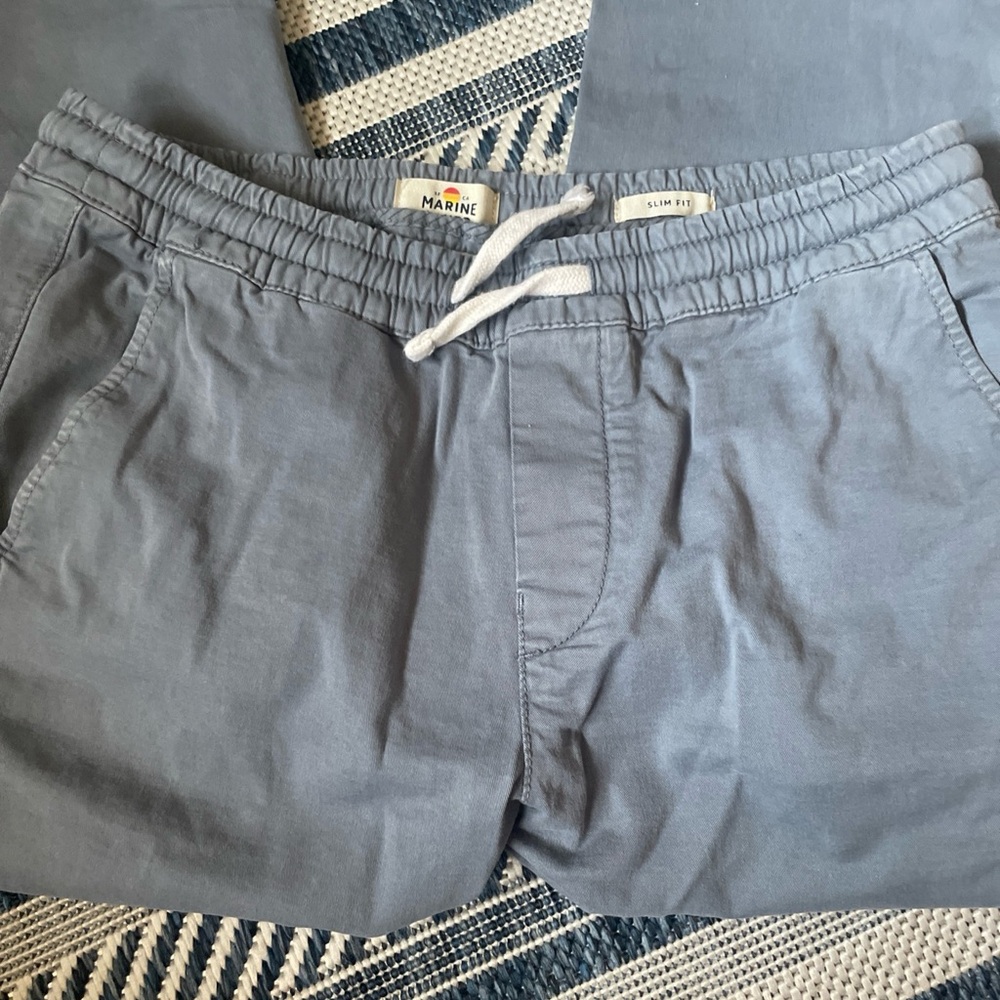 Marine Layer Slate Blue Slim Fit Pants